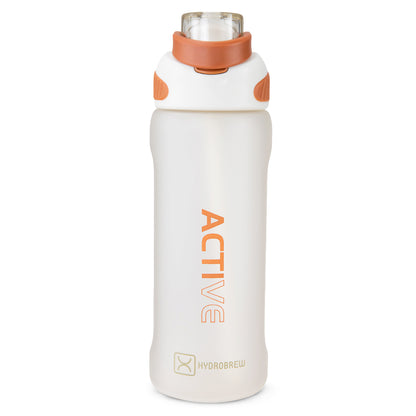 HYDROBREW Sip Switch Tritan Water Bottle 1000ml Leakproof, BPA Free, Straw & Spout Lid- Ivory Terracotta