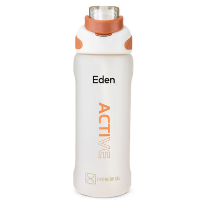 Hydrobrew Personalized Sip Switch Tritan Water Bottle 1000ml Leakproof, BPA Free, Straw & Spout Lid- Ivory Terracotta