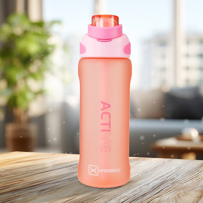 HYDROBREW Sip Switch Tritan Water Bottle 1000ml Leakproof, BPA Free, Straw & Spout Lid- Rose Silk