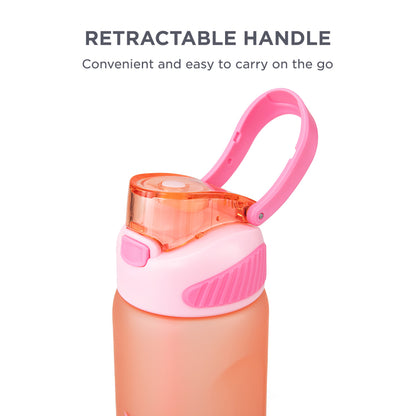 HYDROBREW Sip Switch Tritan Water Bottle 1000ml Leakproof, BPA Free, Straw & Spout Lid- Rose Silk