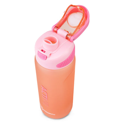 Hydrobrew Personalized Sip Switch Tritan Water Bottle 1000ml Leakproof, BPA Free, Straw & Spout Lid- Rose Silk