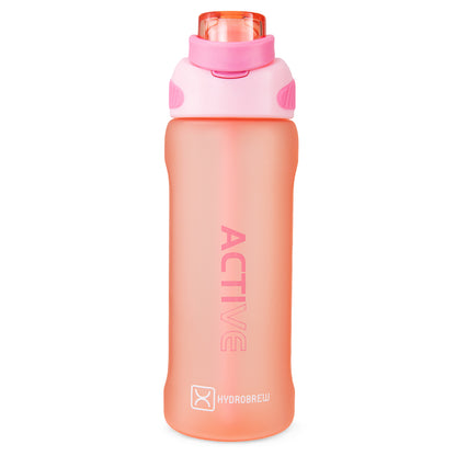 Hydrobrew Personalized Sip Switch Tritan Water Bottle 1000ml Leakproof, BPA Free, Straw & Spout Lid- Rose Silk