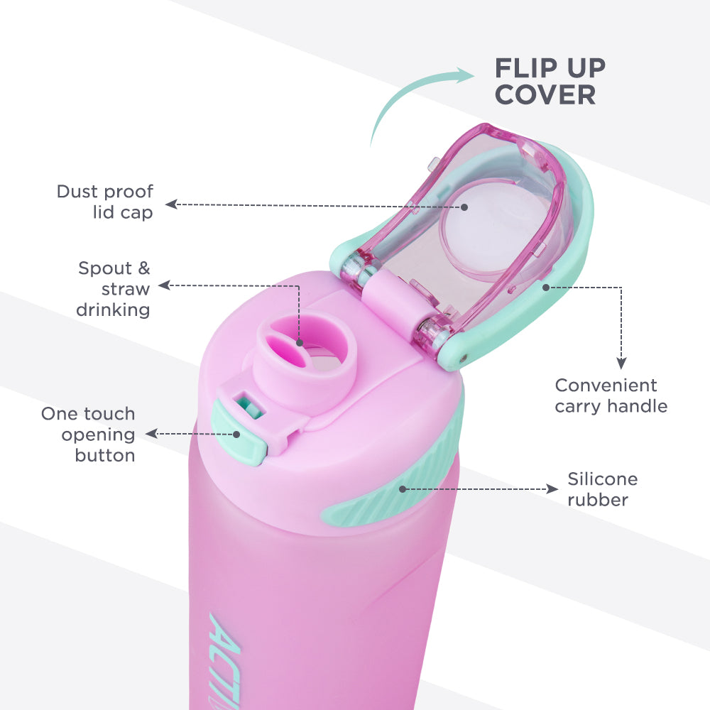 HYDROBREW Sip Switch Tritan Water Bottle 1000ml Leakproof, BPA Free, Straw & Spout Lid- Orchid Mist
