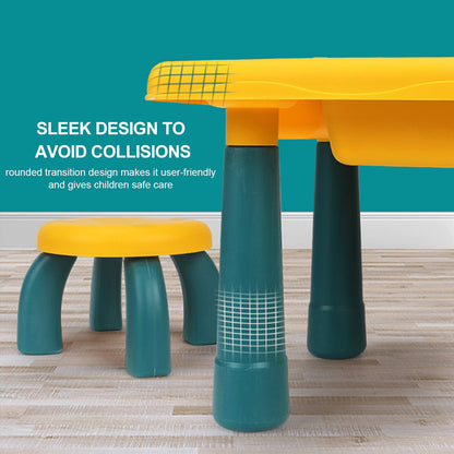 LITTLE STORY Blocks 4 In 1 Activity Table Wt Stool - Green