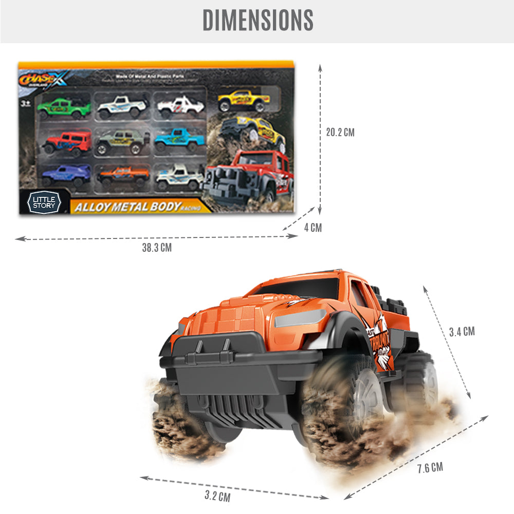 LITTLE STORY 10Pcs Slide Die Cast Graffiti Toy Car Set