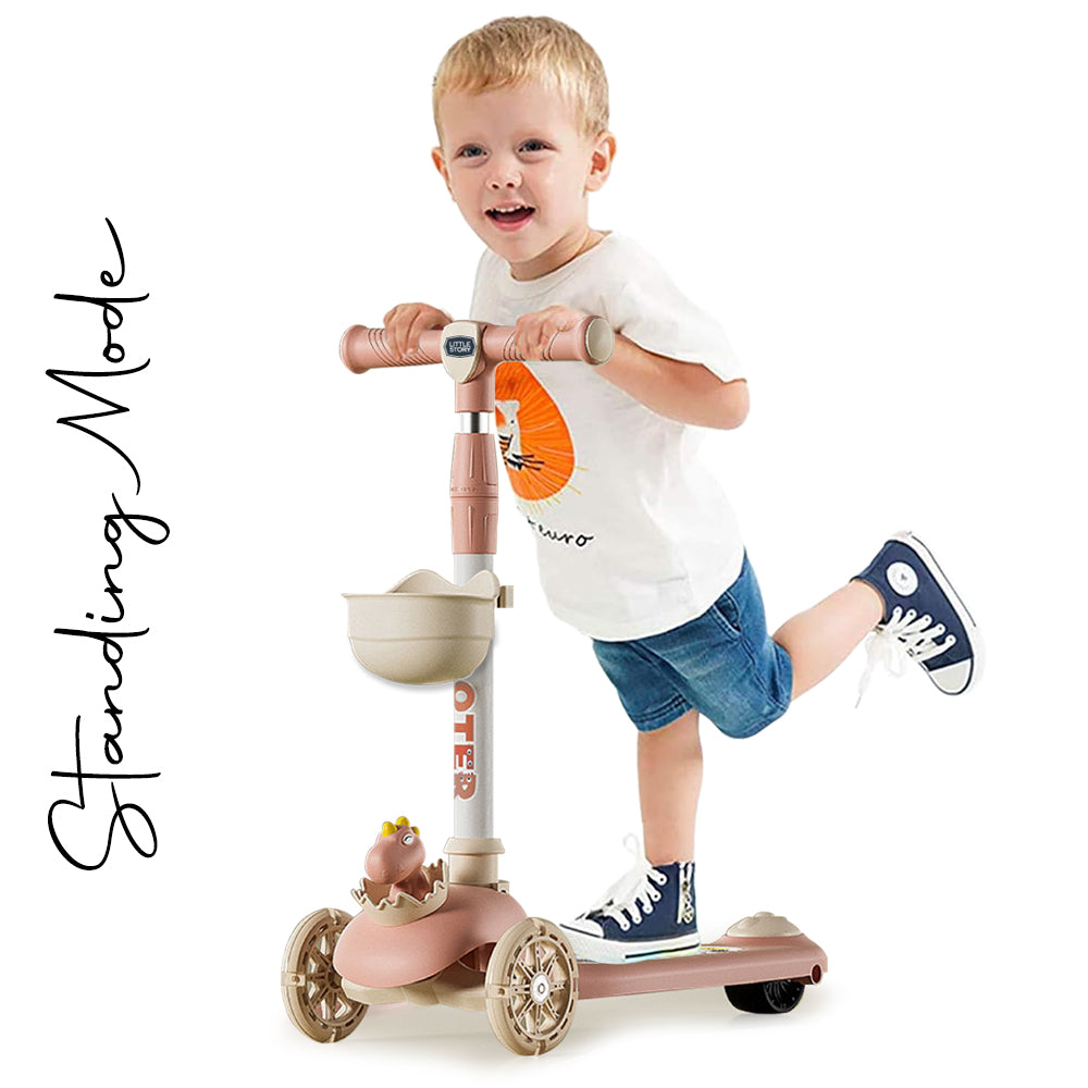 LITTLE STORY Kids Scooter & Ride on – Dinosaur Pink