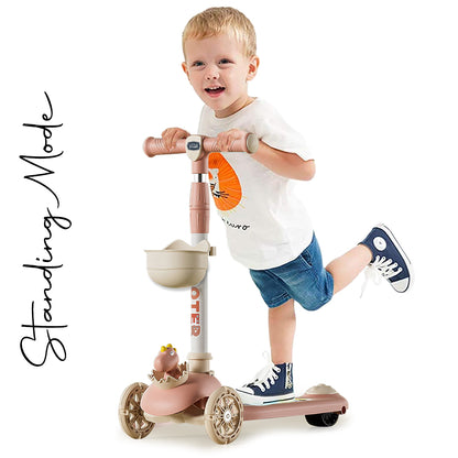 LITTLE STORY Kids Scooter & Ride on – Dinosaur Pink