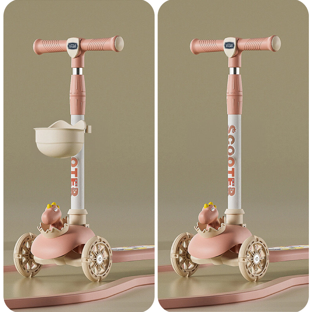 LITTLE STORY Kids Scooter & Ride on – Dinosaur Pink
