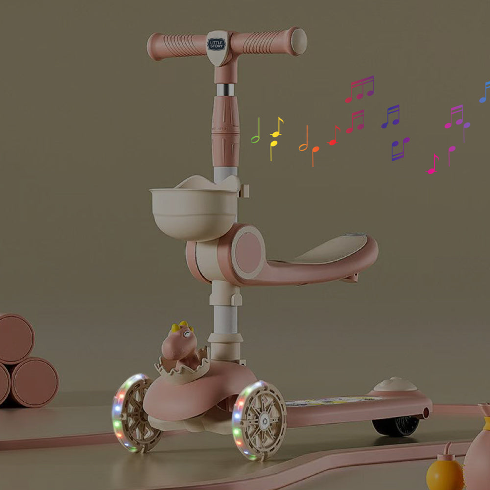 LITTLE STORY Kids Scooter & Ride on – Dinosaur Pink