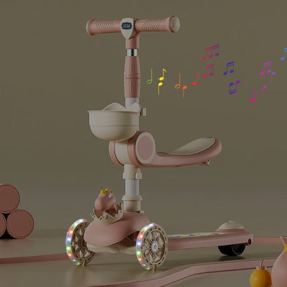 LITTLE STORY Kids Scooter & Ride on – Dinosaur Pink