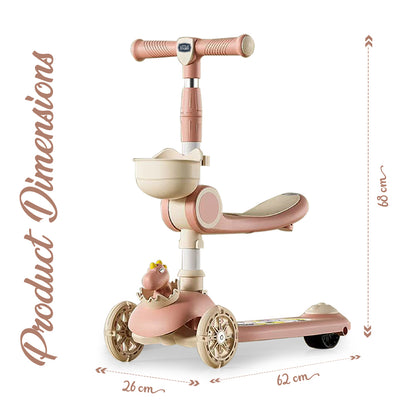 LITTLE STORY Kids Scooter & Ride on – Dinosaur Pink