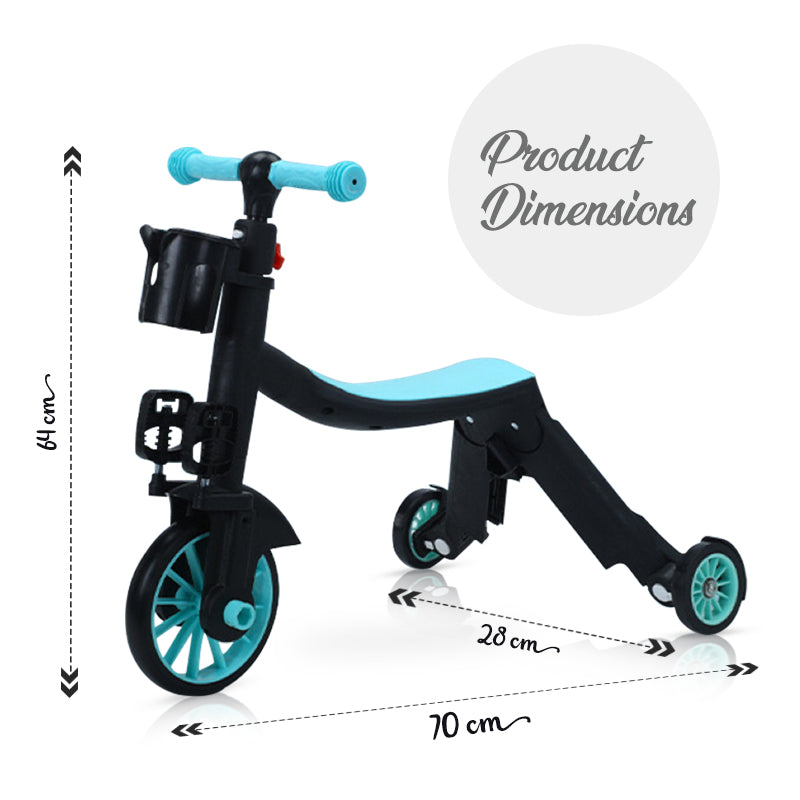 LITTLE STORY Kids Scooter/Balance Bike/Tri Cycle - Green