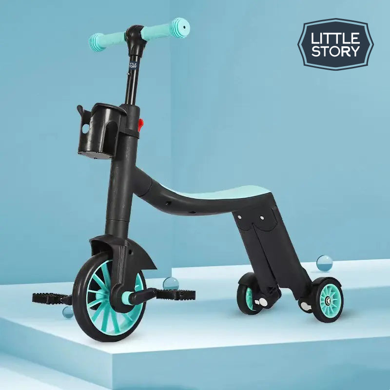 LITTLE STORY Kids Scooter/Balance Bike/Tri Cycle - Green