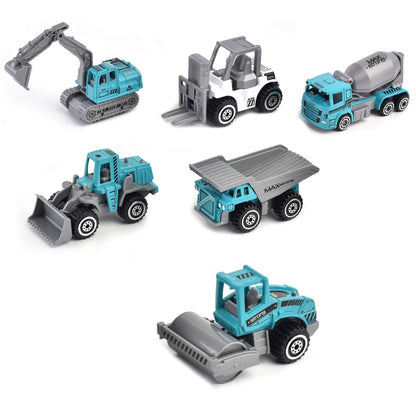 LITTLE STORY Alloy Sliding Engineering Toy Truck (6 Pcs) - Multicolor