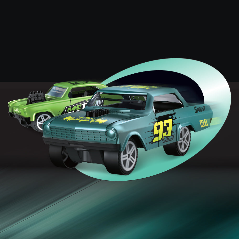 LITTLE STORY 8Pcs Slide Die Cast Toy Car Play Set