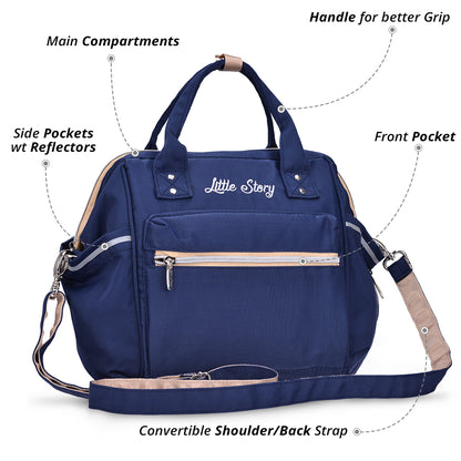 LITTLE STORY Ace Diaper Bag - Blue Beige