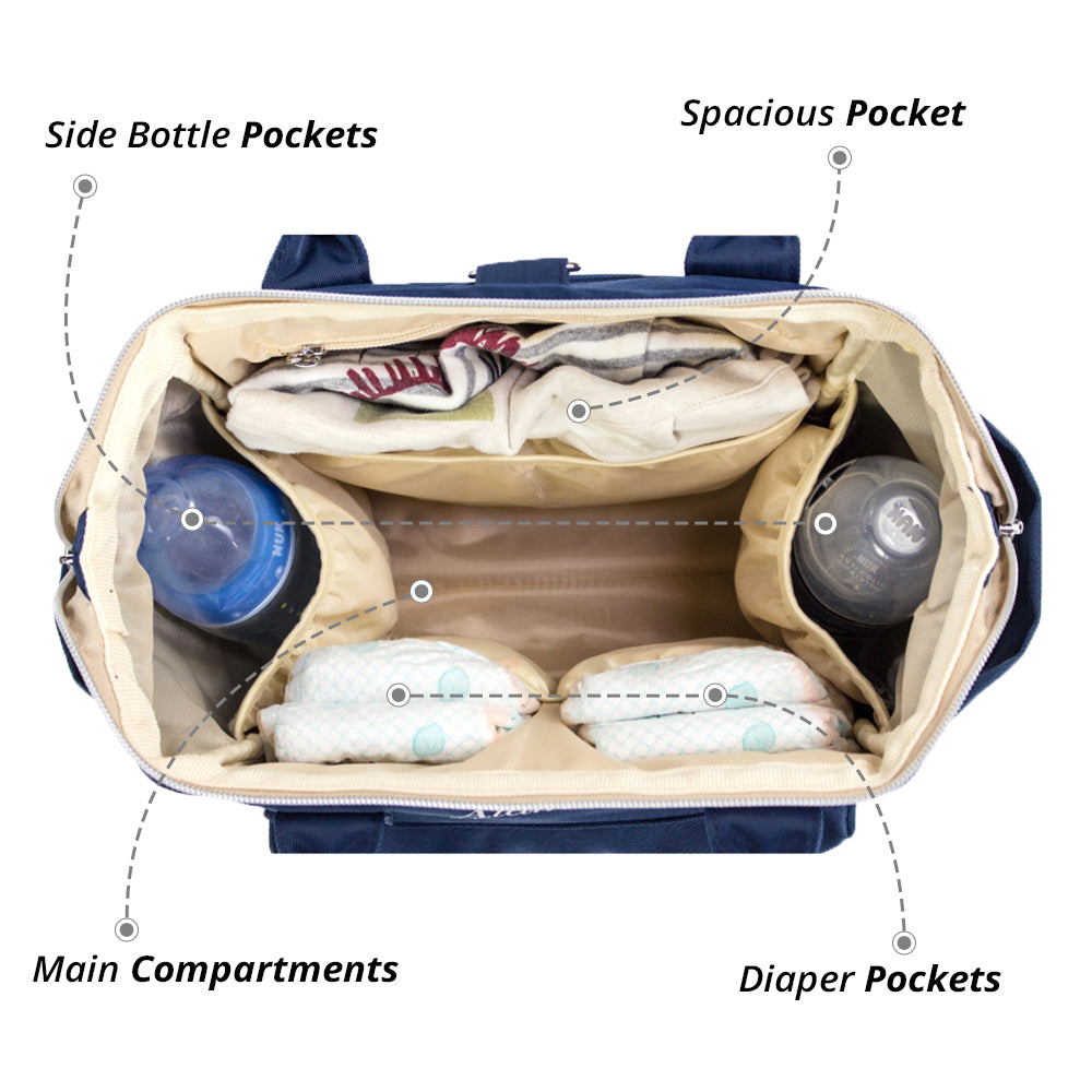 LITTLE STORY Ace Diaper Bag - Blue Beige