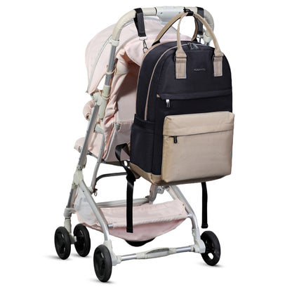 LITTLE STORY Kenzie Mom Dad Travel Diaper Backpack - Black
