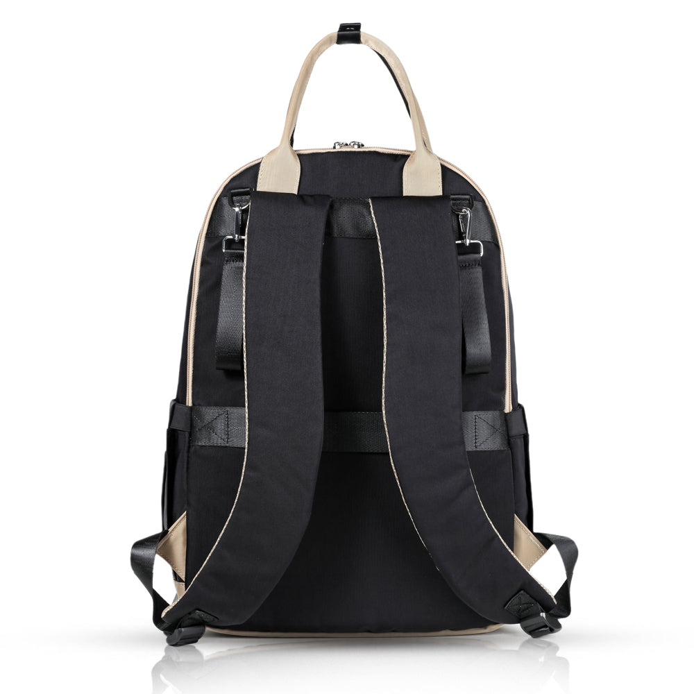 LITTLE STORY Kenzie Mom Dad Travel Diaper Backpack - Black