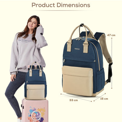 LITTLE STORY Kenzie Mom Dad Travel Diaper Backpack - Dark Blue