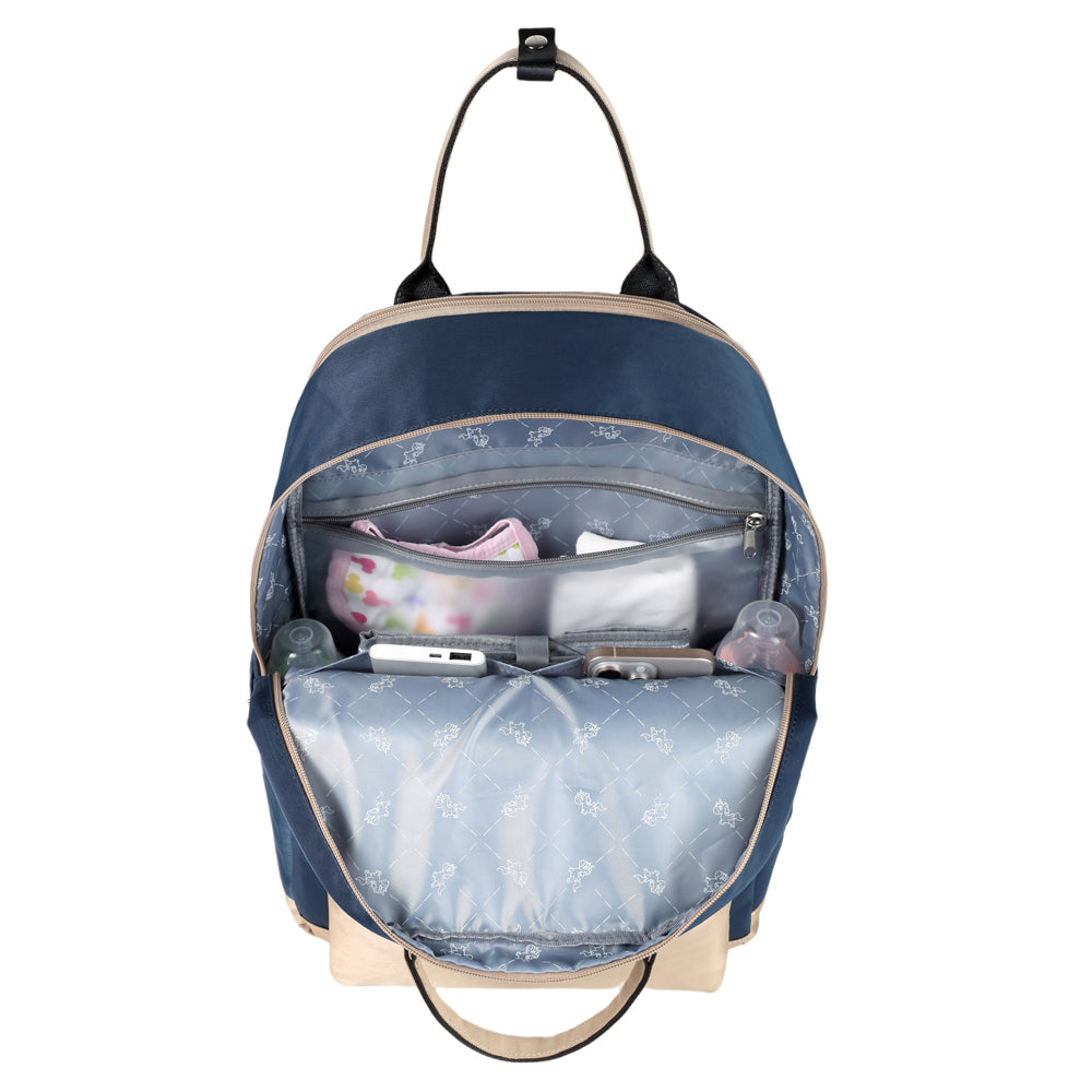 LITTLE STORY Kenzie Mom Dad Travel Diaper Backpack - Dark Blue