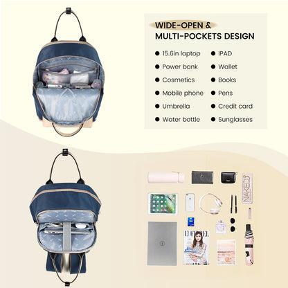 LITTLE STORY Kenzie Mom Dad Travel Diaper Backpack - Dark Blue