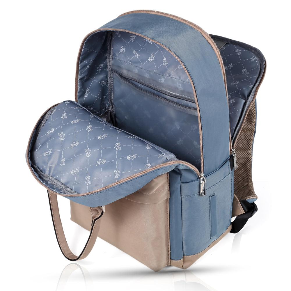 LITTLE STORY Kenzie Mom Dad Travel Diaper Backpack - Blue
