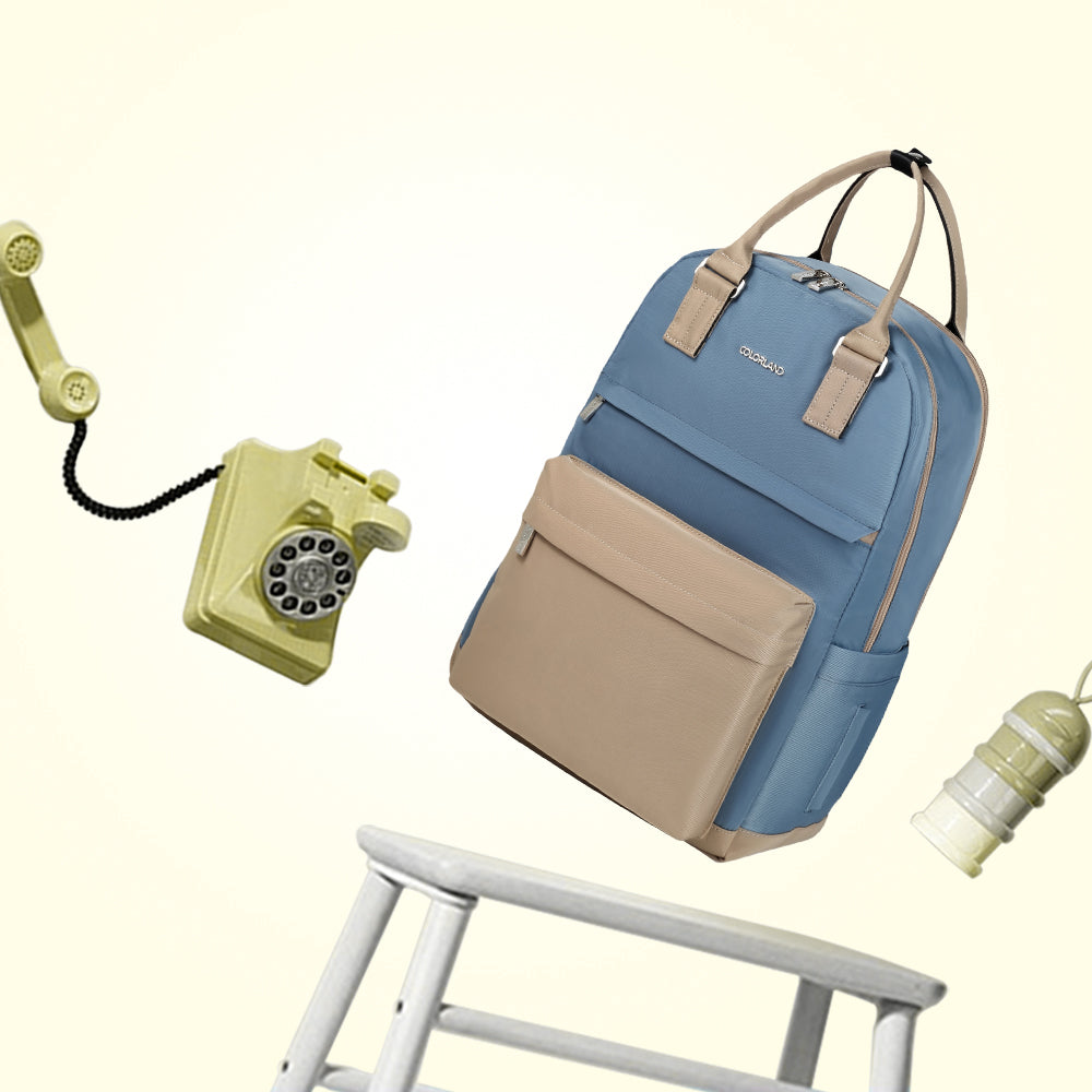 LITTLE STORY Kenzie Mom Dad Travel Diaper Backpack - Blue