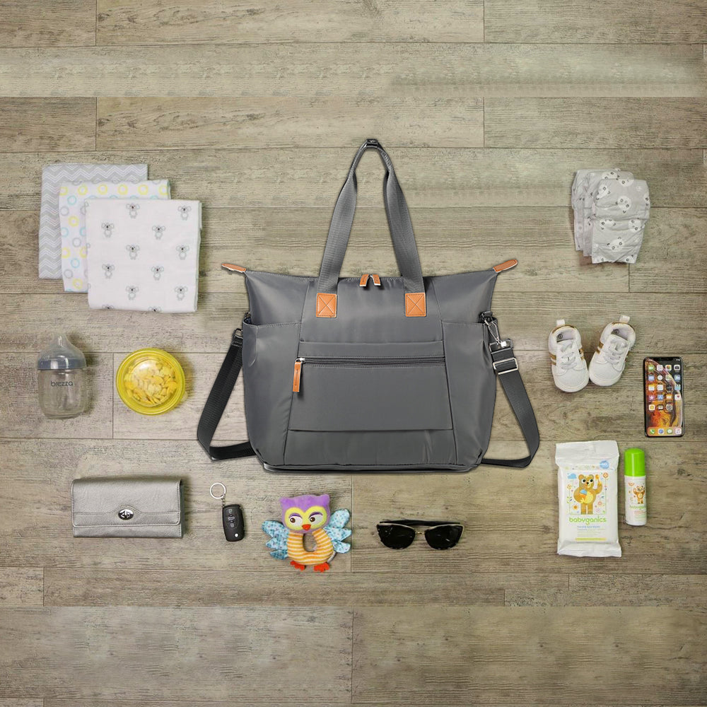 LITTLE STORY Zurich Pack and Go Baby Travel Diaper Bag - Grey