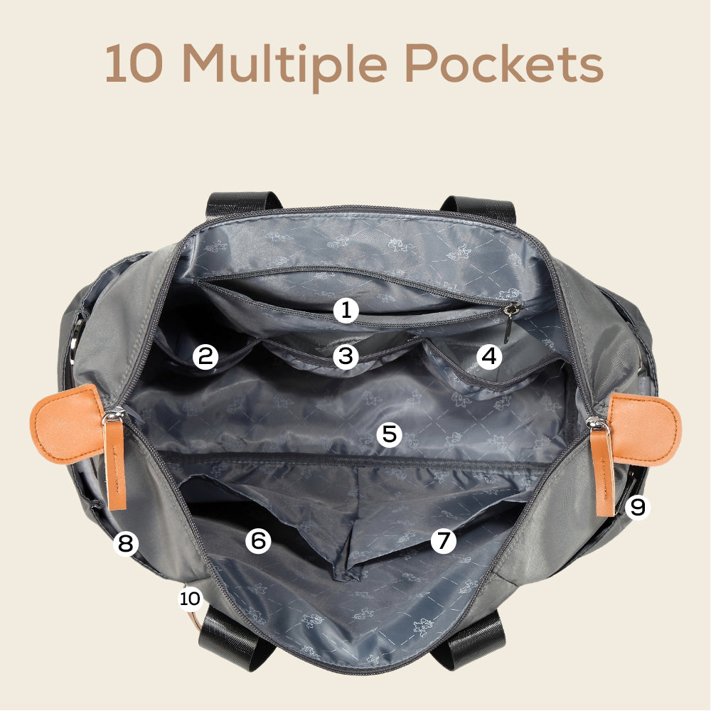 LITTLE STORY Zurich Pack and Go Baby Travel Diaper Bag - Grey