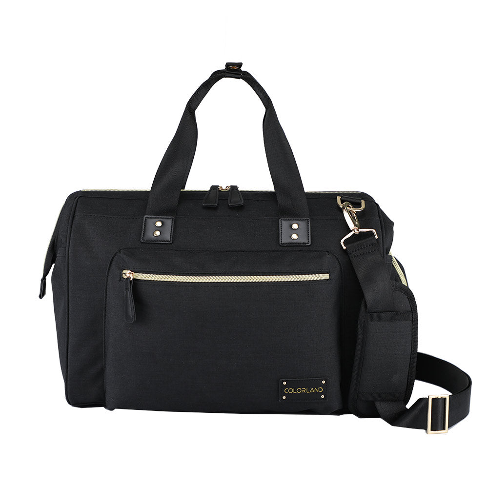 LITTLE STORY Zera Mom Dad Diaper Bag - Black