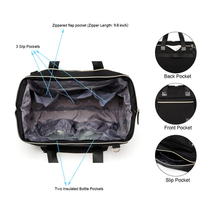 LITTLE STORY Zera Mom Dad Diaper Bag - Black