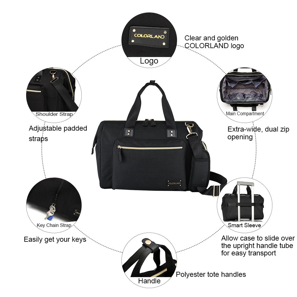 LITTLE STORY Zera Mom Dad Diaper Bag - Black