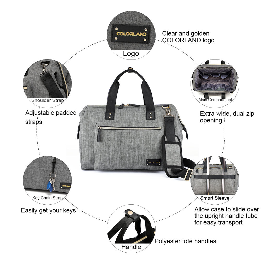 LITTLE STORY Zera Mom Dad Diaper Bag - Grey