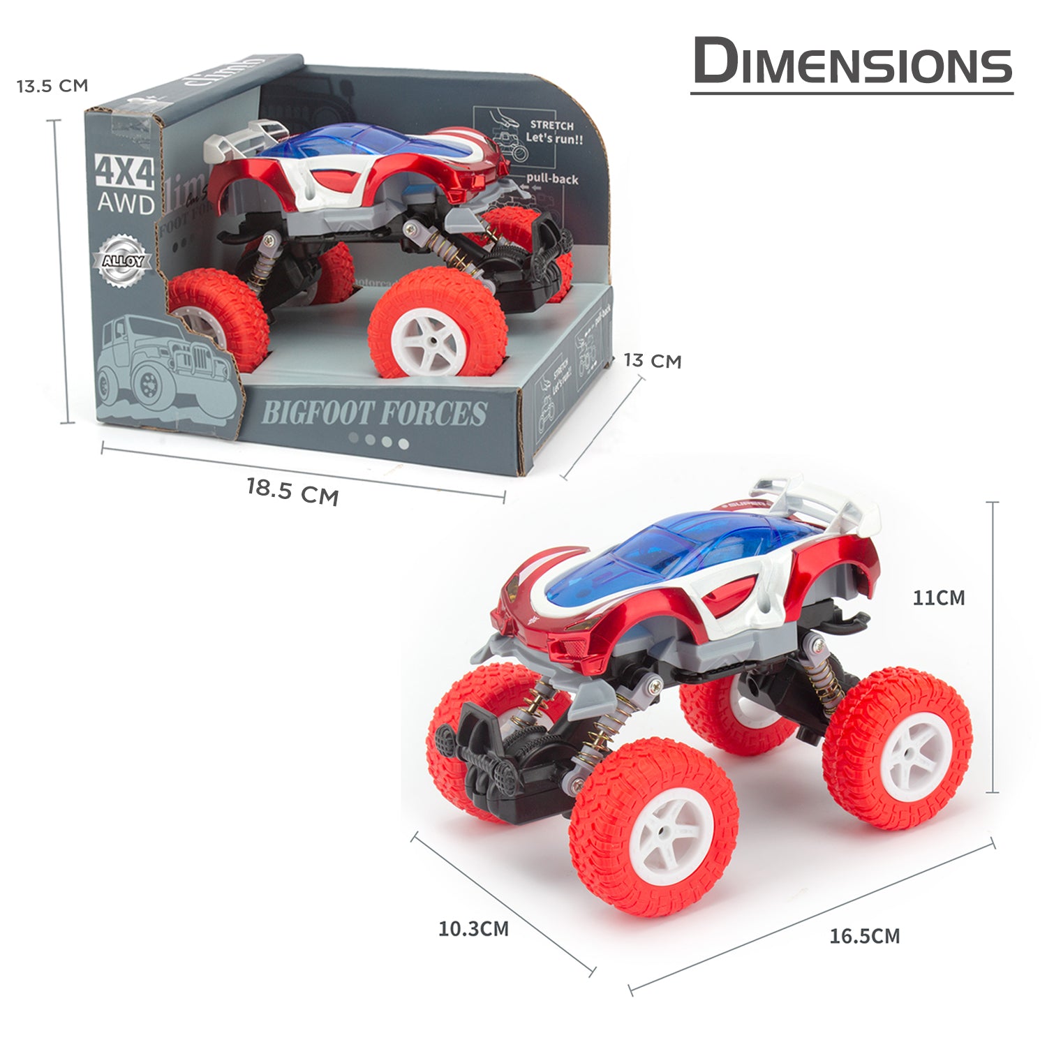 LITTLE STORY - Kids Toy Pull Back Car - Red