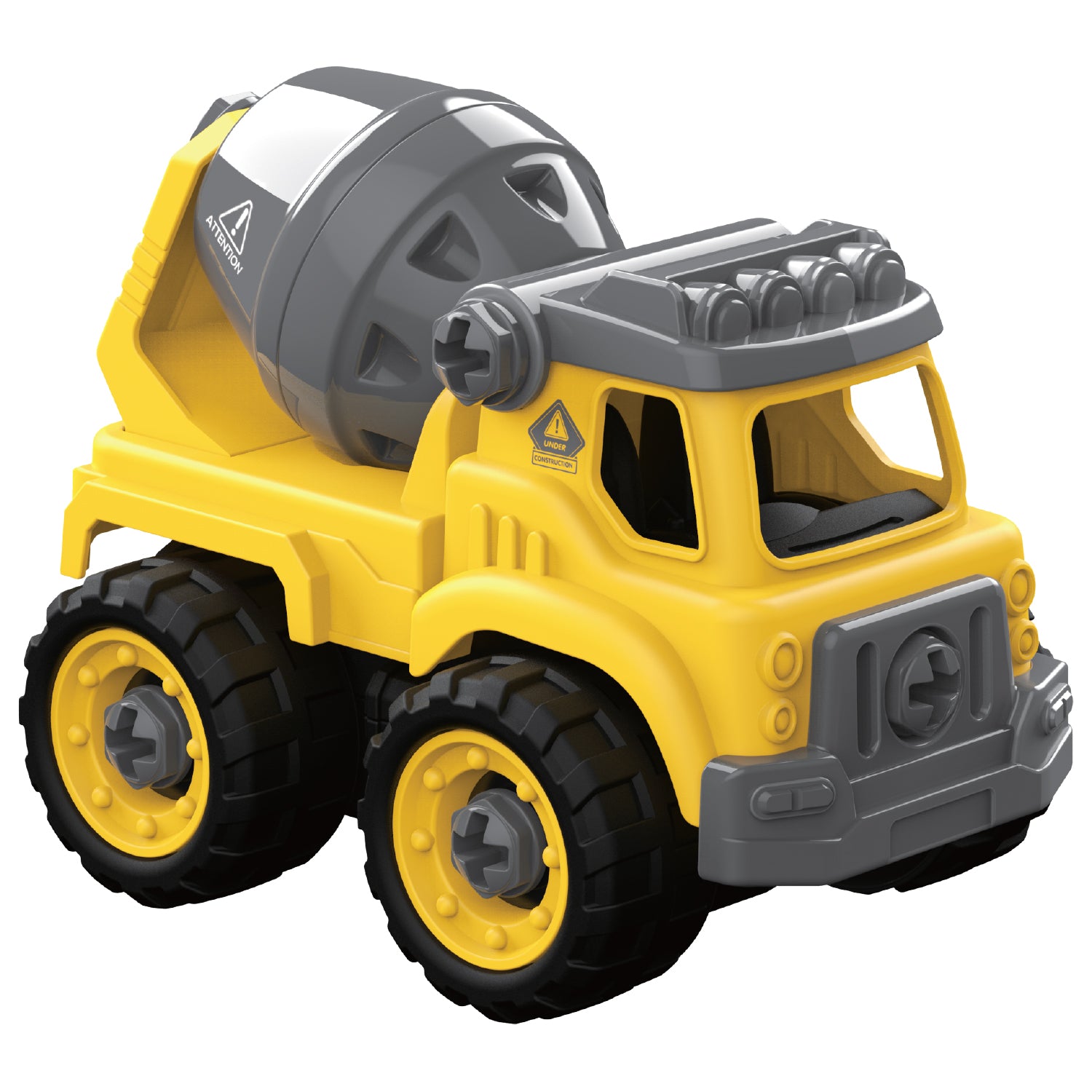 LITTLE STORY Kids Construction Toy Cement Mixer - Yellow