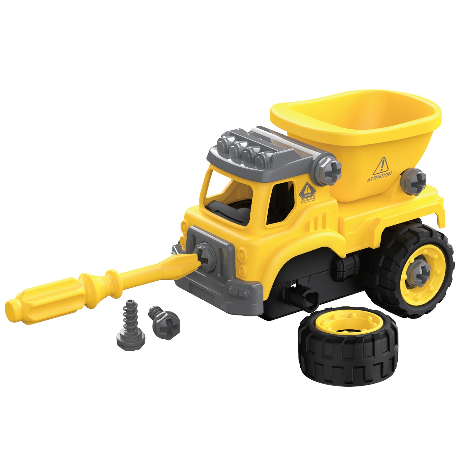 LITTLE STORY Kids Construction Toy Dump Truck - Yellow