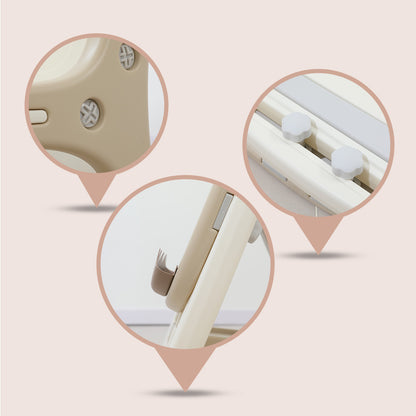 LITTLE STORY - Drawing Board with Chair, Magnetic Numbers, 5 Color Pen and Eraser- Beige