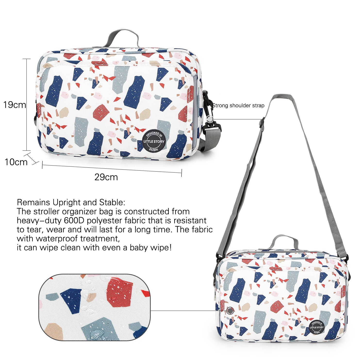 LITTLE STORY Baby Diaper Changing Clutch Kit - Geo White