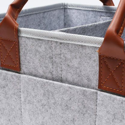 LITTLE STORY Diaper Caddy + Travel Pouch - Medium - Grey