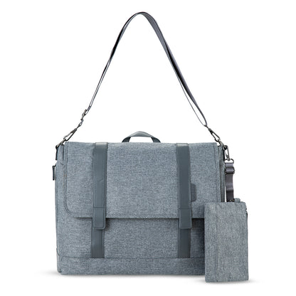 LITTLE STORY Dad's Diaper Bag w/Changing Mat & Stroller Straps - Grey