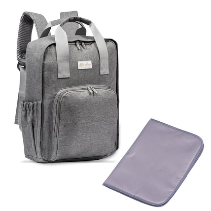 LITTLE STORY Stylish Diaper Travel Backpack wt Changing Pad - Grey