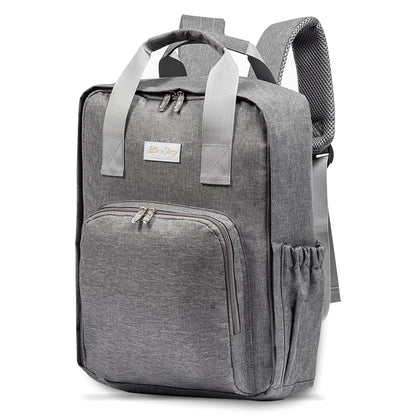 LITTLE STORY Stylish Diaper Travel Backpack wt Changing Pad - Grey