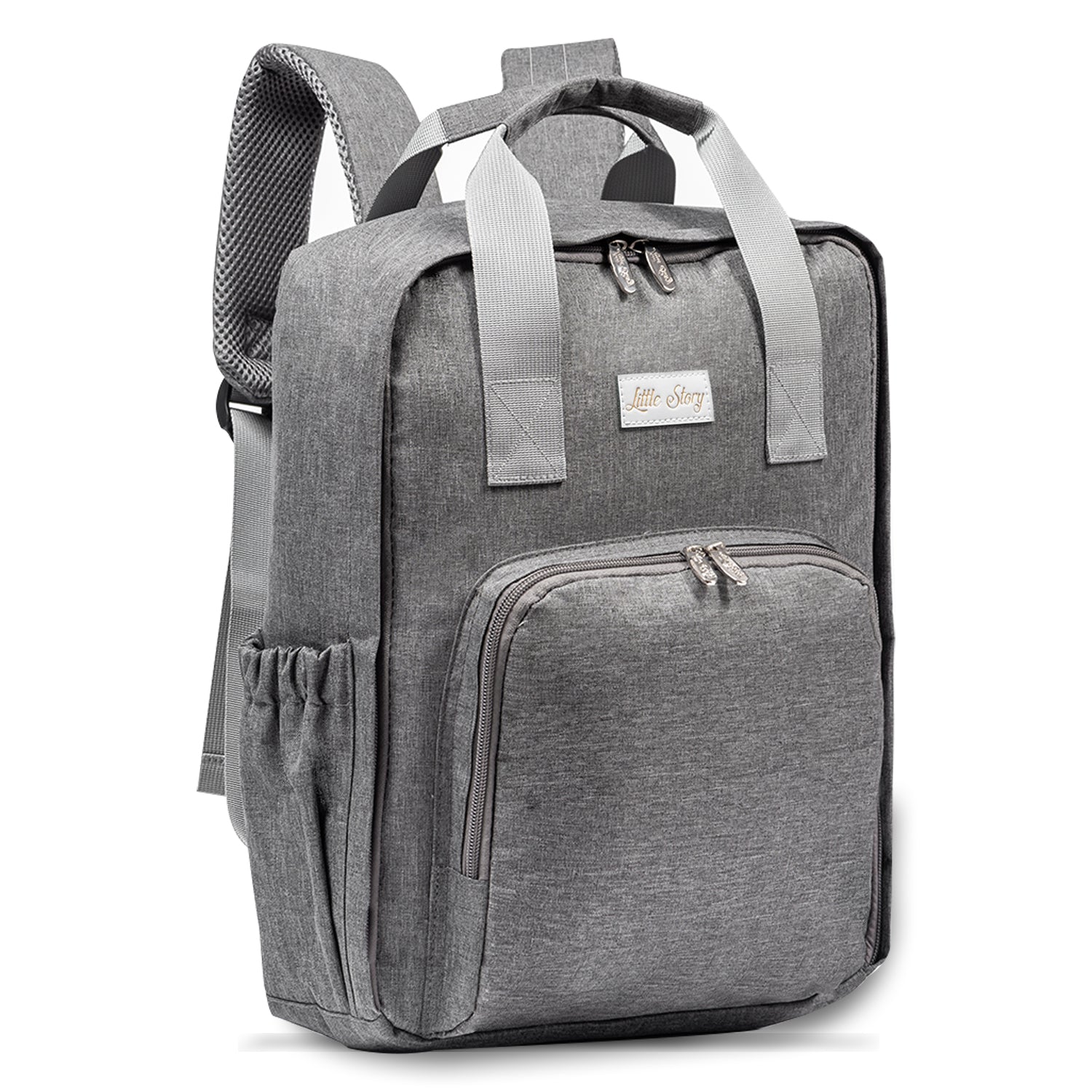 LITTLE STORY Stylish Diaper Travel Backpack wt Changing Pad - Grey