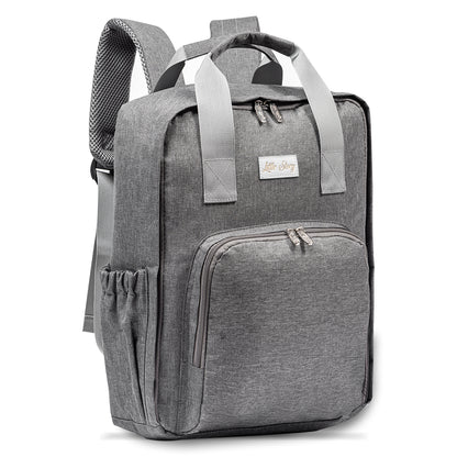 LITTLE STORY Stylish Diaper Travel Backpack wt Changing Pad - Grey