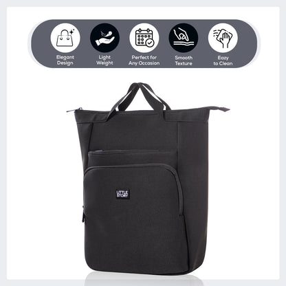 LITTLE STORY Mommy Diaper Bag w/Changing Mat – Black