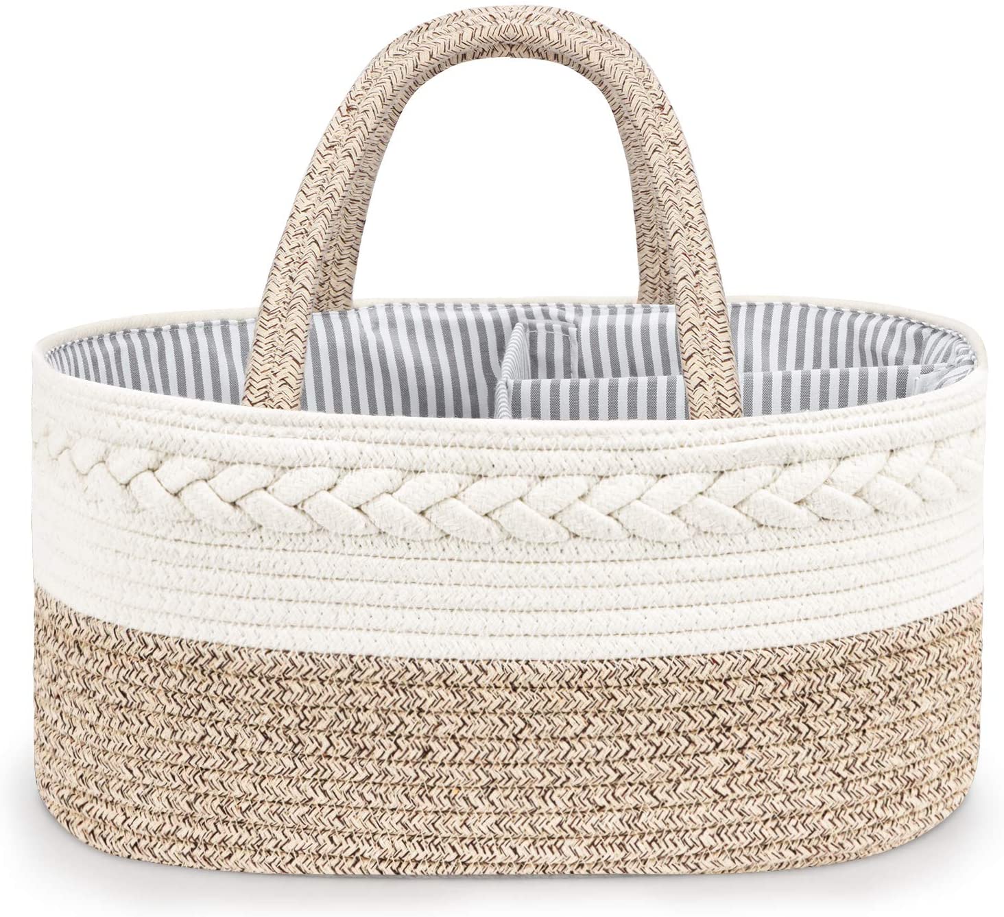 LITTLE STORY Cotton Rope Diaper Caddy - Ivory