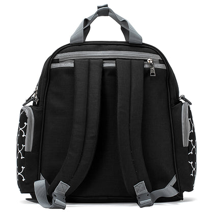 LITTLE STORY convertible Diaper Bag w/Zipper Pouch, Stroller Hooks & Changing mat - Black