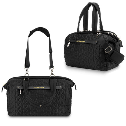 LITTLE STORY Quilted Diaper Bag w/Shoulder Strap - Black