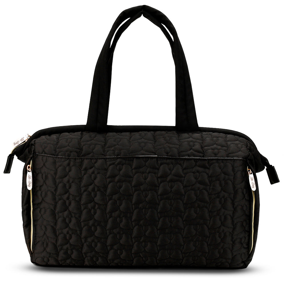 LITTLE STORY Quilted Diaper Bag w/Shoulder Strap - Black